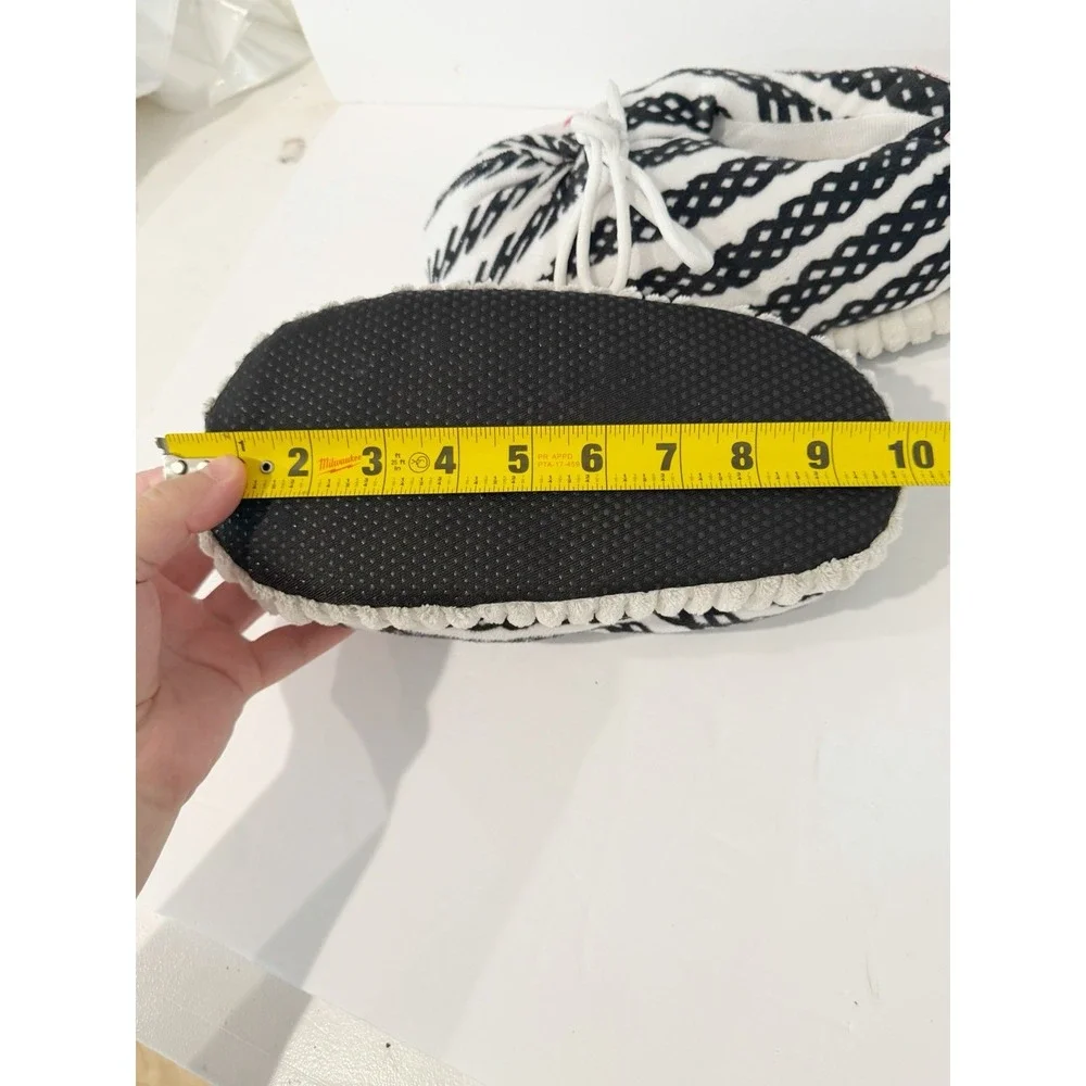 Banned Goods Mens Women's Kids Oversized Zebra Sneaker Slippers BNND-247 White